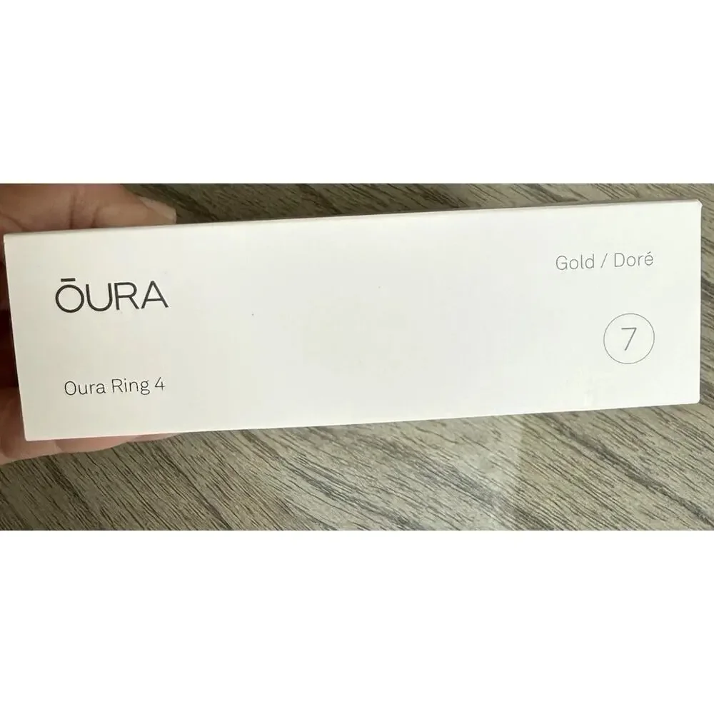 New Oura Ring Gen 4 Size 7 Gold Sleep Tracker Heart Rate W/Charger Sealed In Box